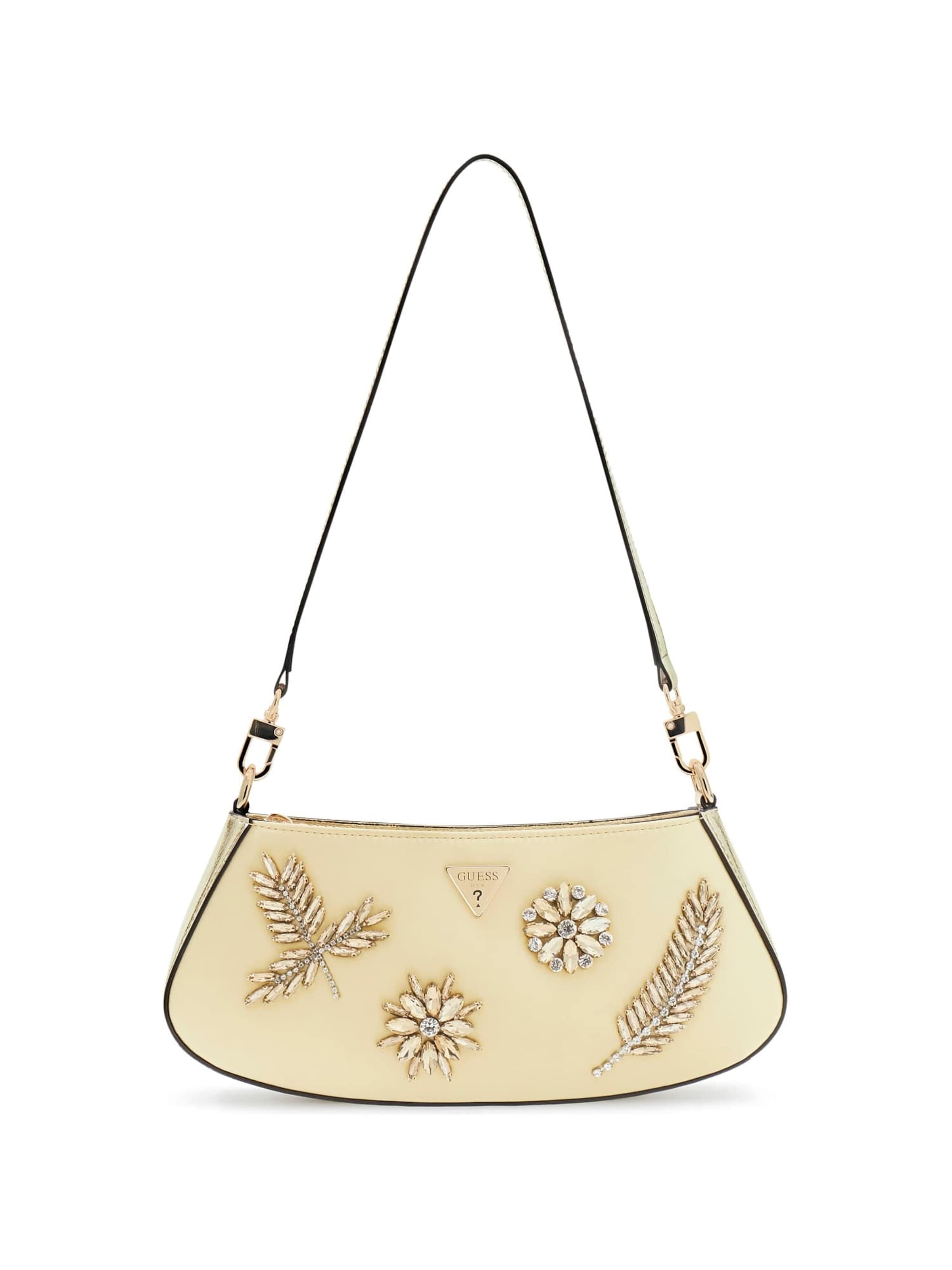 

GUESS Плечевая сумка 'Elsie Jewel-Appliqué' в светло-бежевом цвете