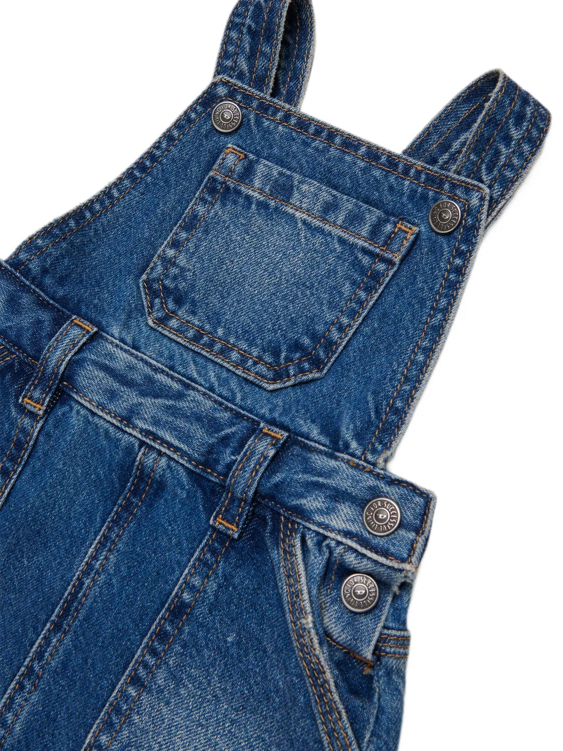 Джинсовый комбинезон с эффектом потертости Diesel Kids, синий — фото 3