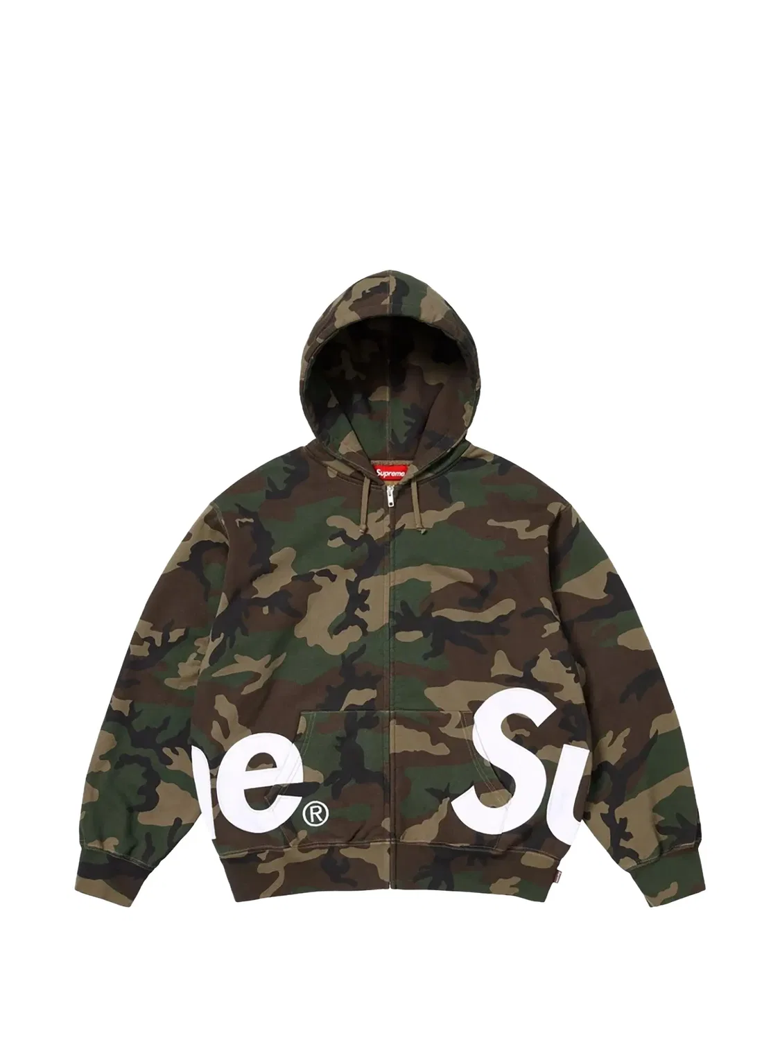Худи с камуфляжным узором Supreme, зеленый