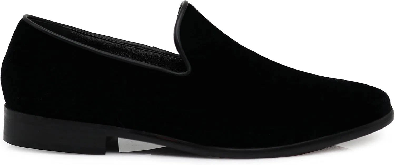 Винтажные однотонные бархатные лоферы Enzo Romeo Hombres, 3-Black — фото 2