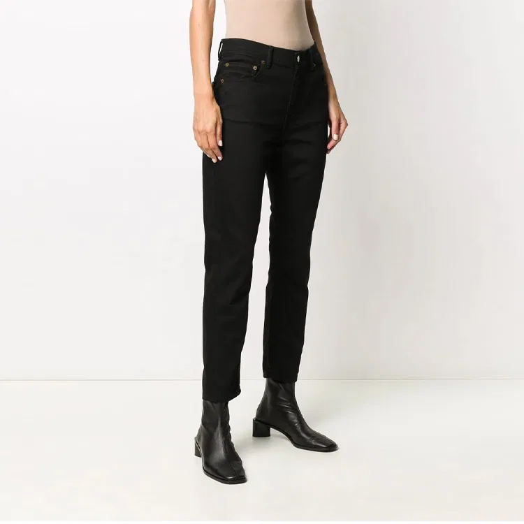 Джинсы женские black moderate straight fit Acne Studios — фото 4