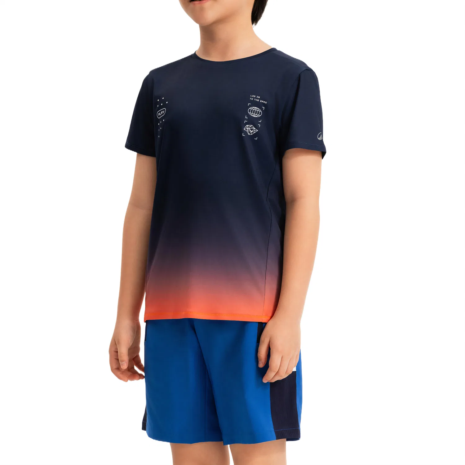Детская футболка для мальчиков с коротким рукавом Kalenji DECATHLON, Dark Navy Blue — фото 4