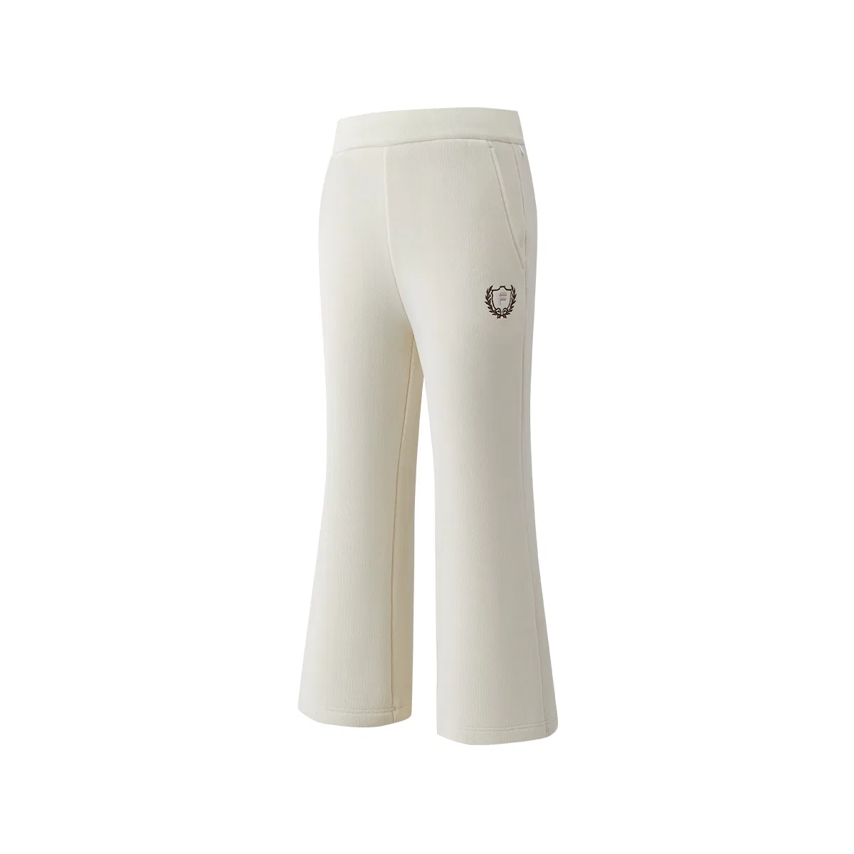 Детские утепленные трикотажные спортивные штаны с принтом FILA KIDS, Maltose White