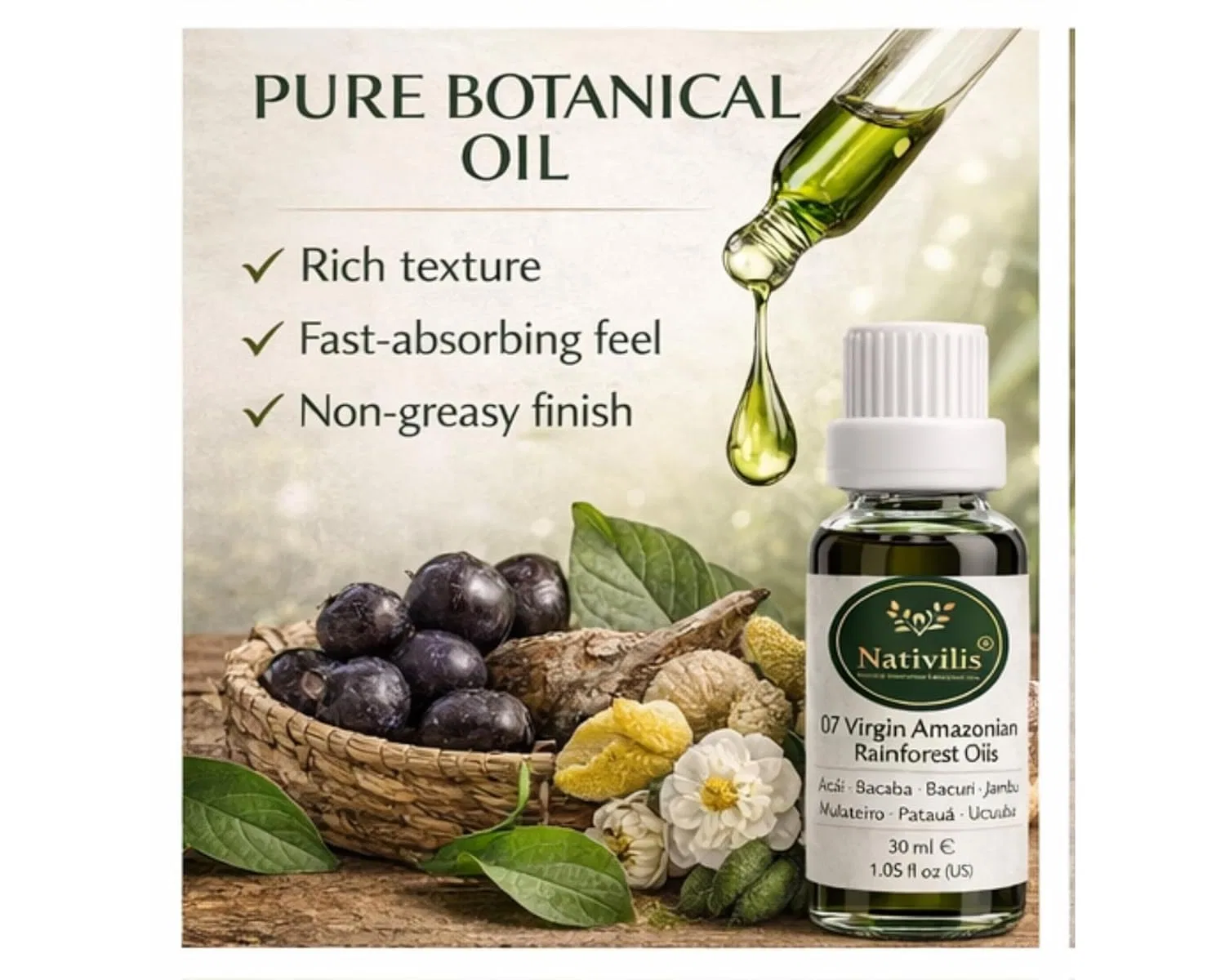 Масло для лица Nativilis 07 Virgin Amazonian Rainforest Oils, 0.03 г Nativilis Natural Essential Oils — фото 4