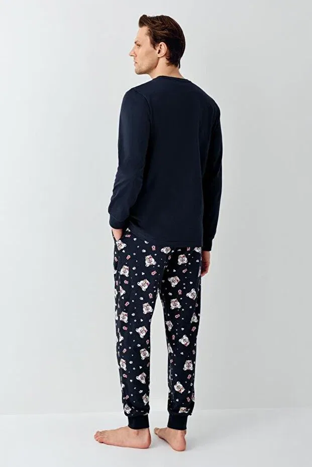 Детский комплект пижам для мальчиков с принтом Roly Poly, Navy Blue — фото 4