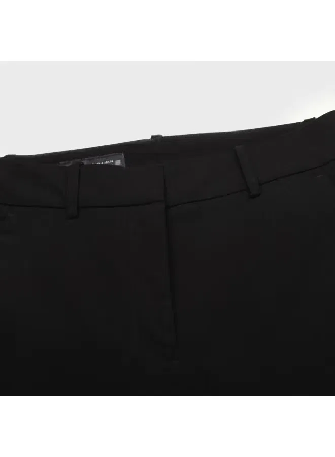 Брюки расклешенные с удлиненным силуэтом Zara, черный — фото 4