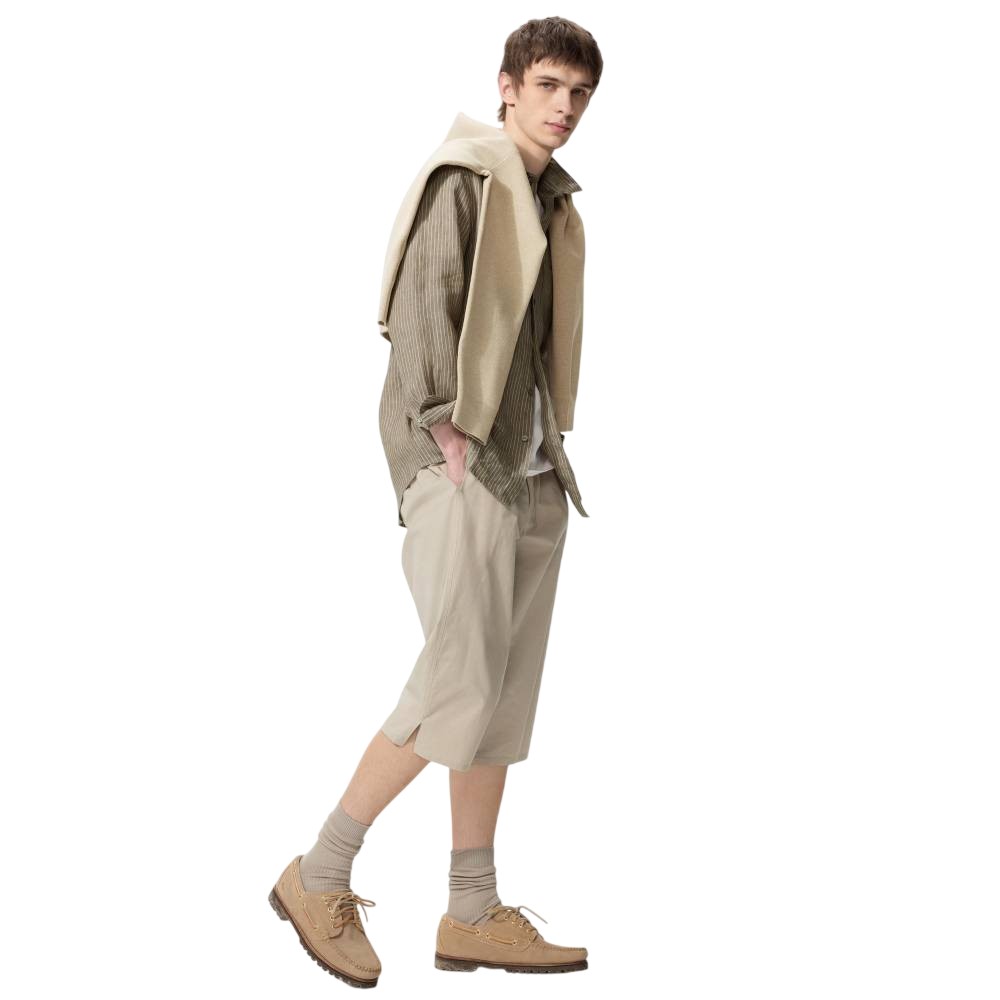 Шорты Uniqlo Long Front Opening, 32 бежевый