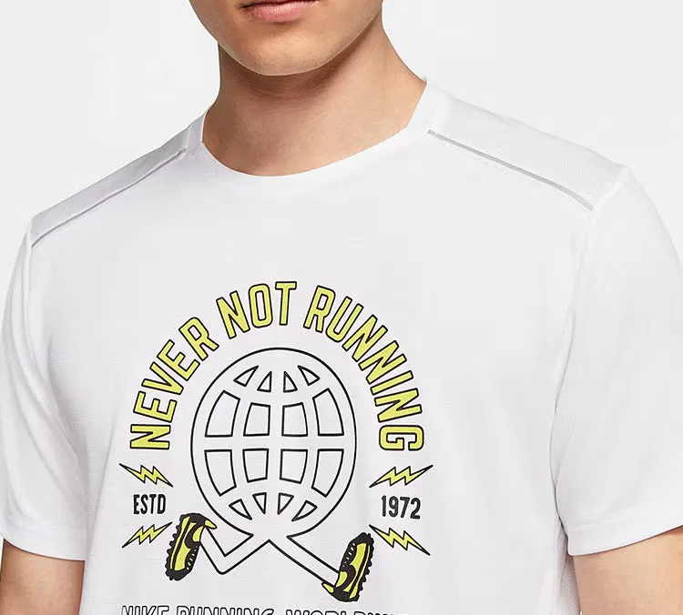 Футболка с принтом Wild Run Miler Nike, белый — фото 4