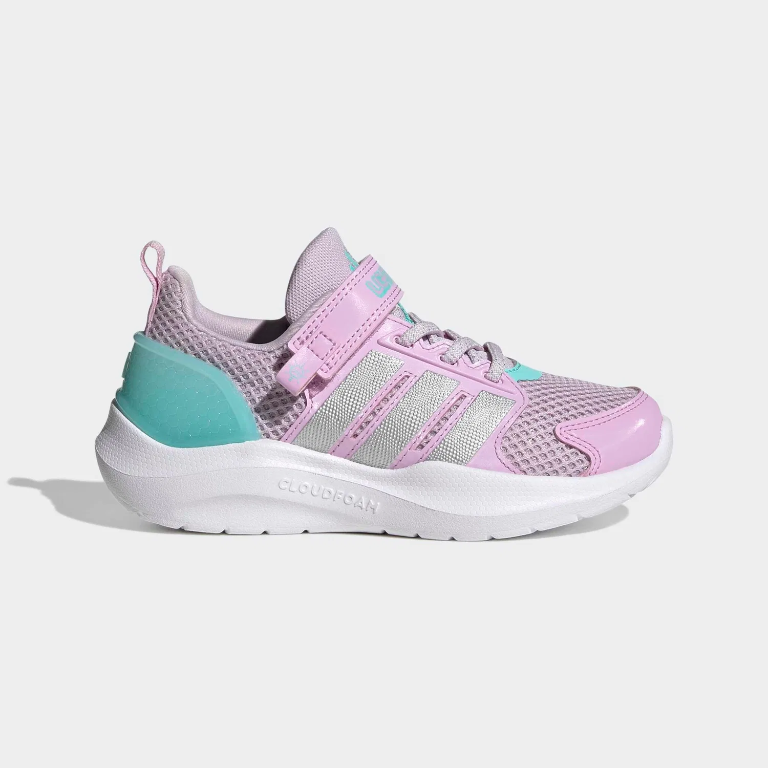 Детские кроссовки с подсветкой Lightorama Runner Adidas Sportswear, Ice Lavender/Silver Metallic/Flash Aqua — фото 2
