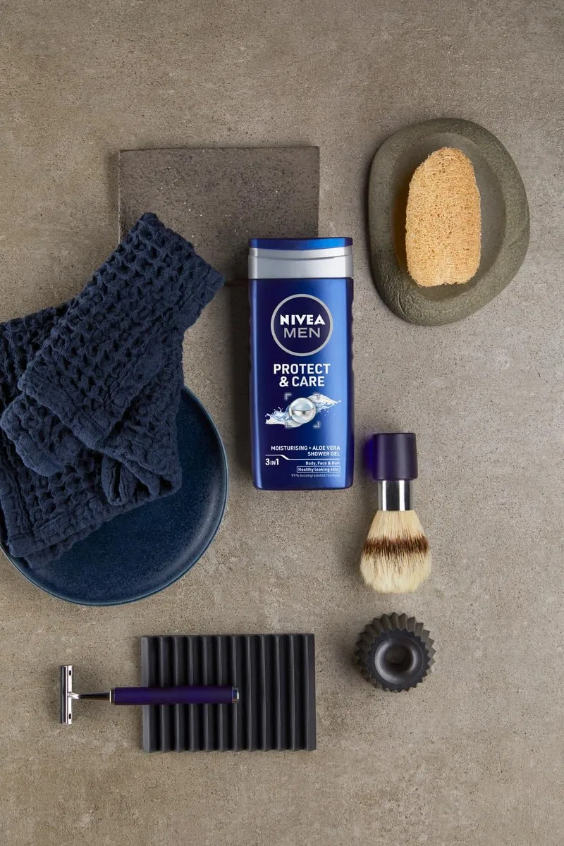 Гель для душа мужской NIVEA MEN Protect & Care, набор 6 шт по 250 мл, Aloe Vera — фото 3