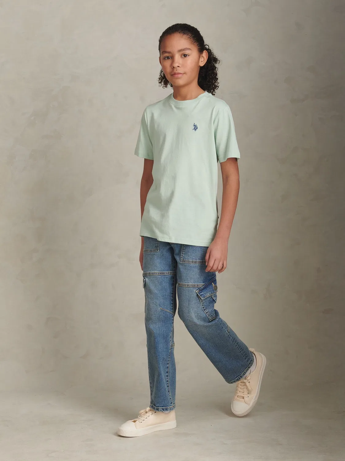 Футболка U.S. Polo Assn. Texture Double Horsemen, мята