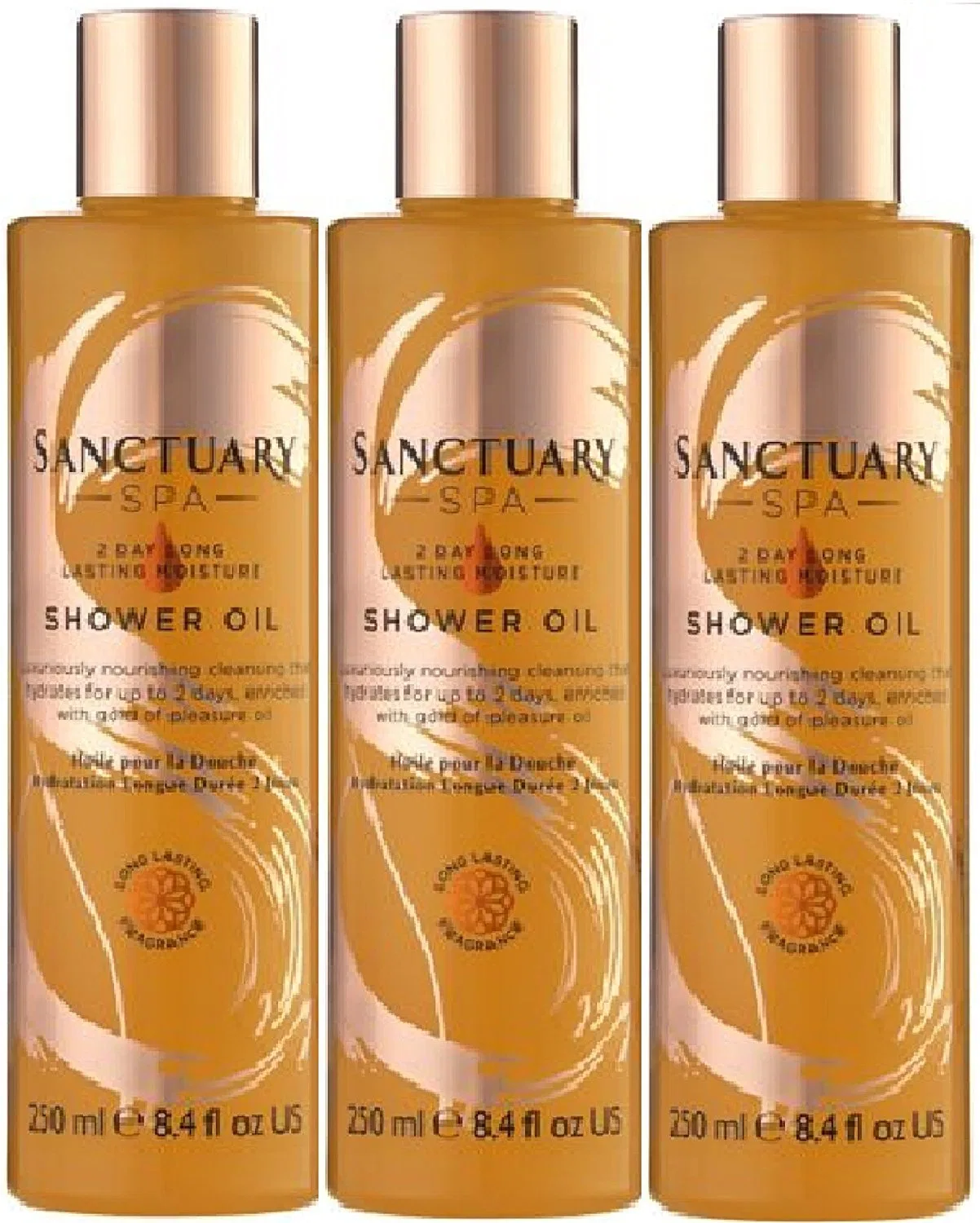 Масло для душа Long Lasting Moisture, SANCTUARY, набор 3 шт., 250 мл, Лаванда