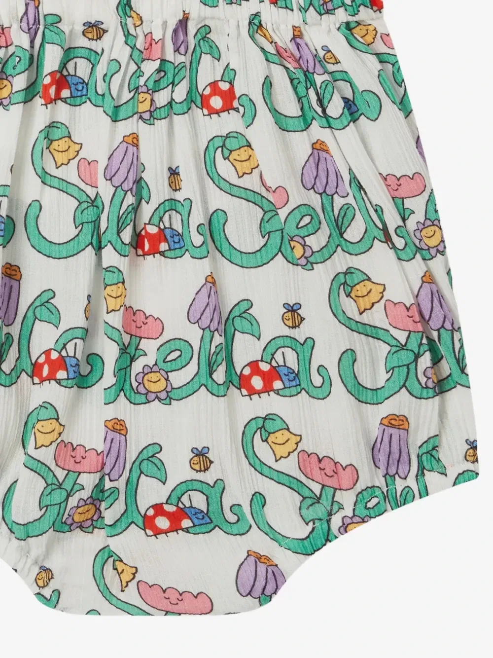 Боди с оборками и графическим принтом Stella McCartney Kids, зеленый — фото 4