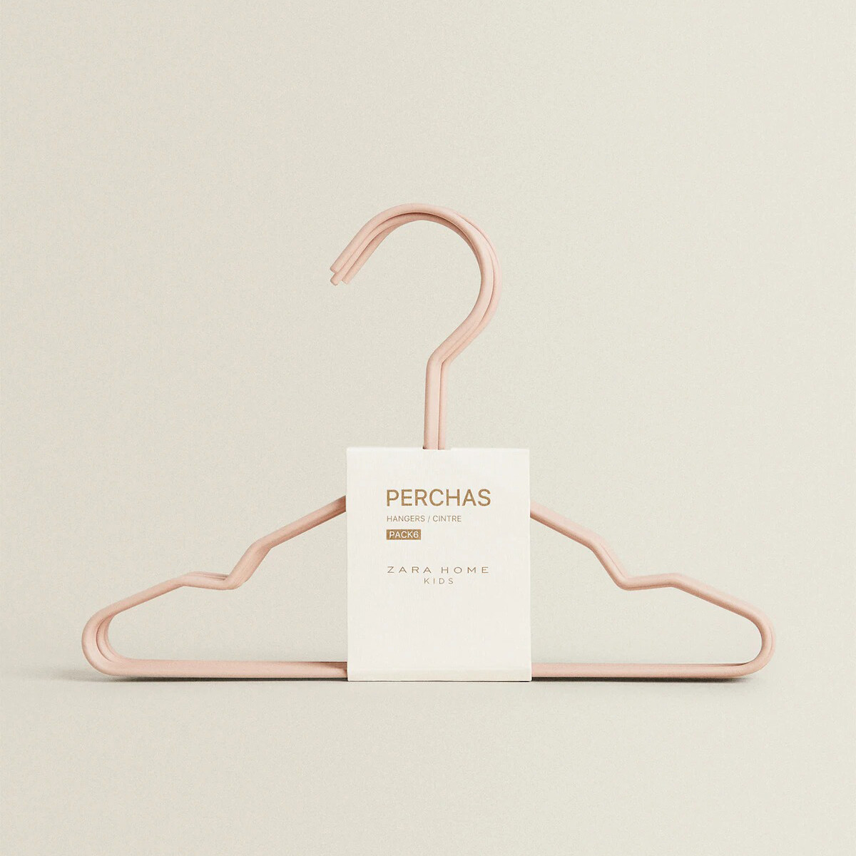 

Набор детских вешалок для одежды Zara Home Rubberised, 6 шт, розовый