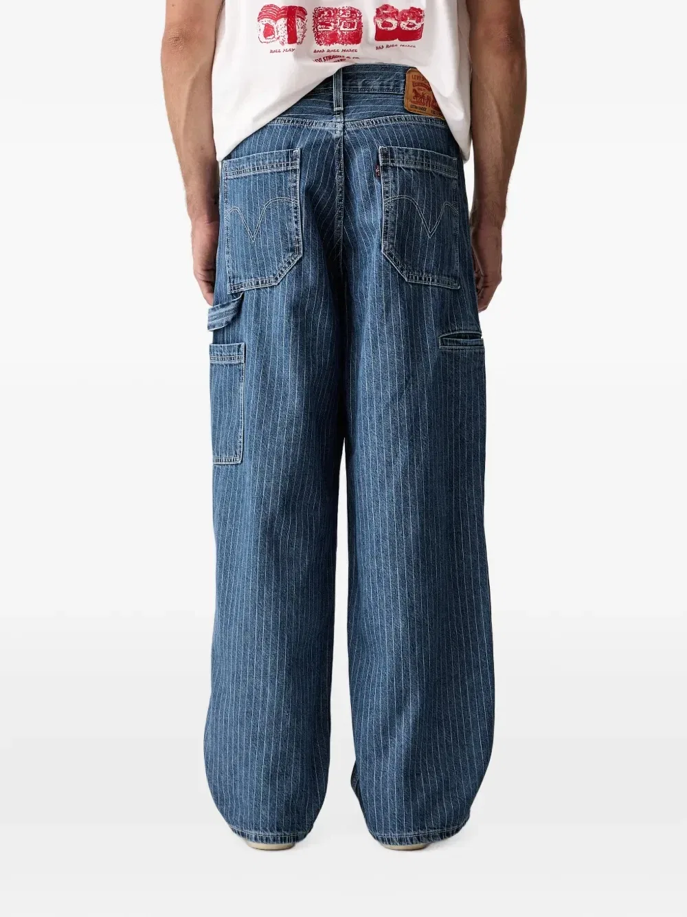 Широкие джинсы в тонкую полоску Levi'S, синий — фото 3