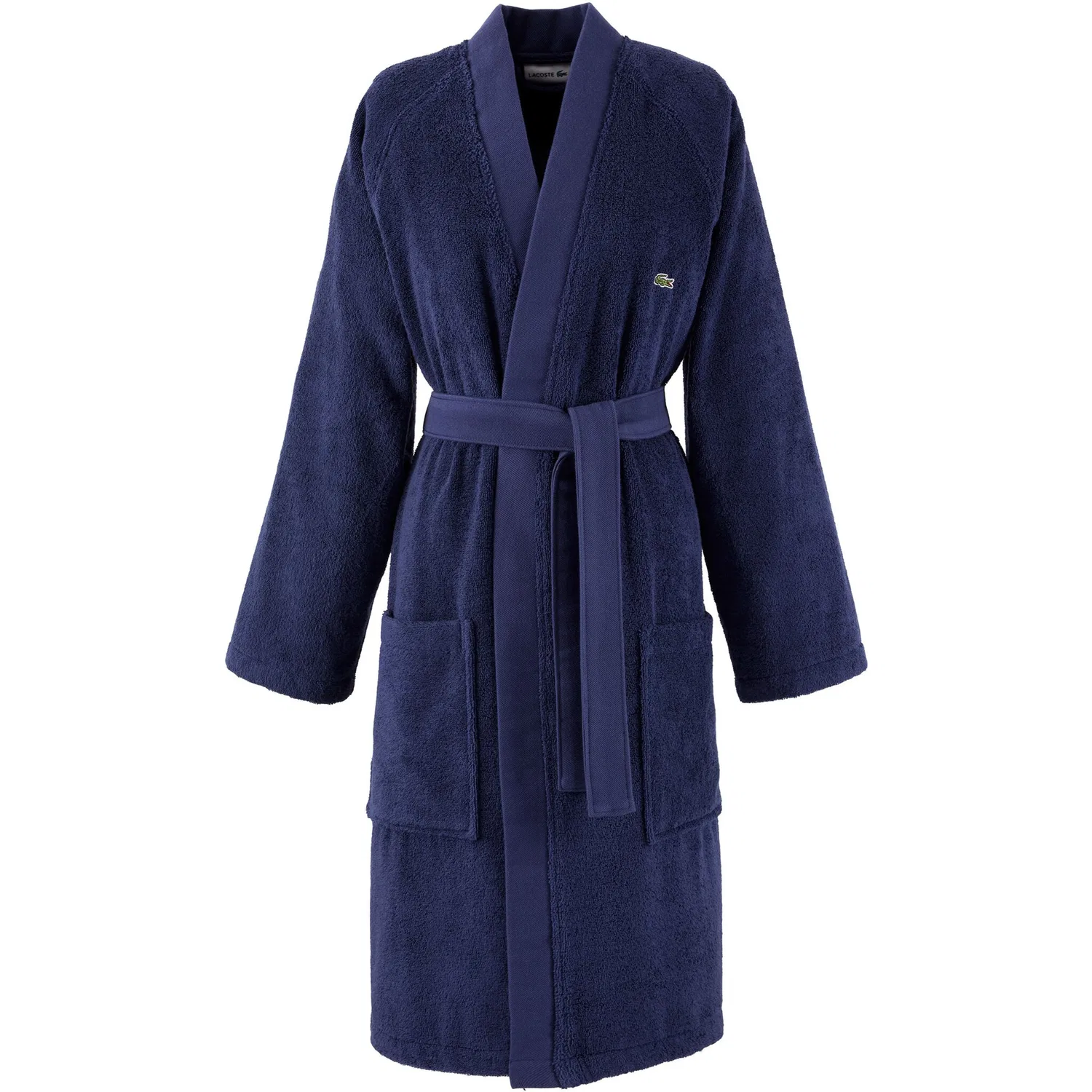 Халат женский Lacoste L DEFILE, с вышивкой крокодила, Navy Silver