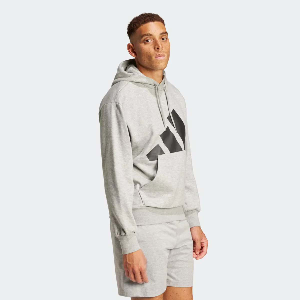 Мужская толстовка, Essentials Big Logo Fleece, adidas, серый — фото 3
