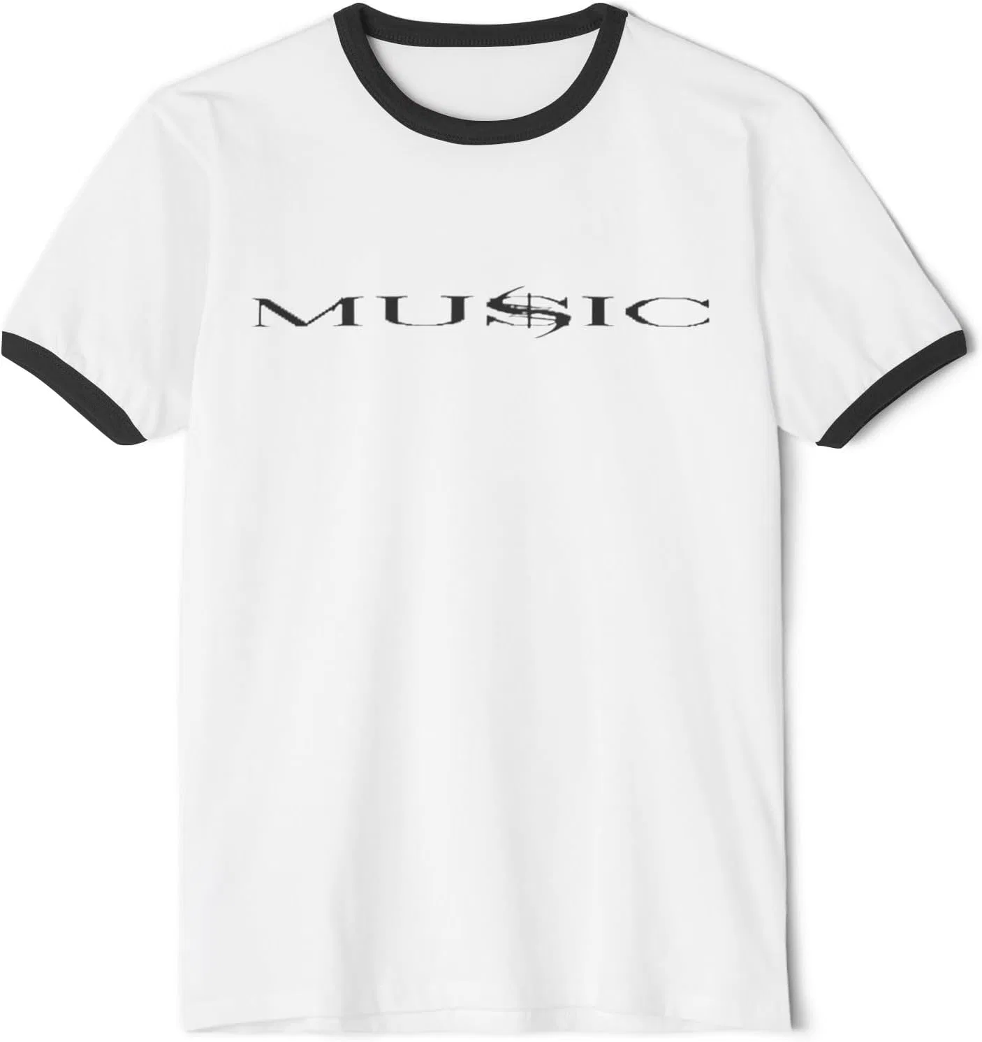 Футболка с кольцевым принтом I AM Music, White/Black