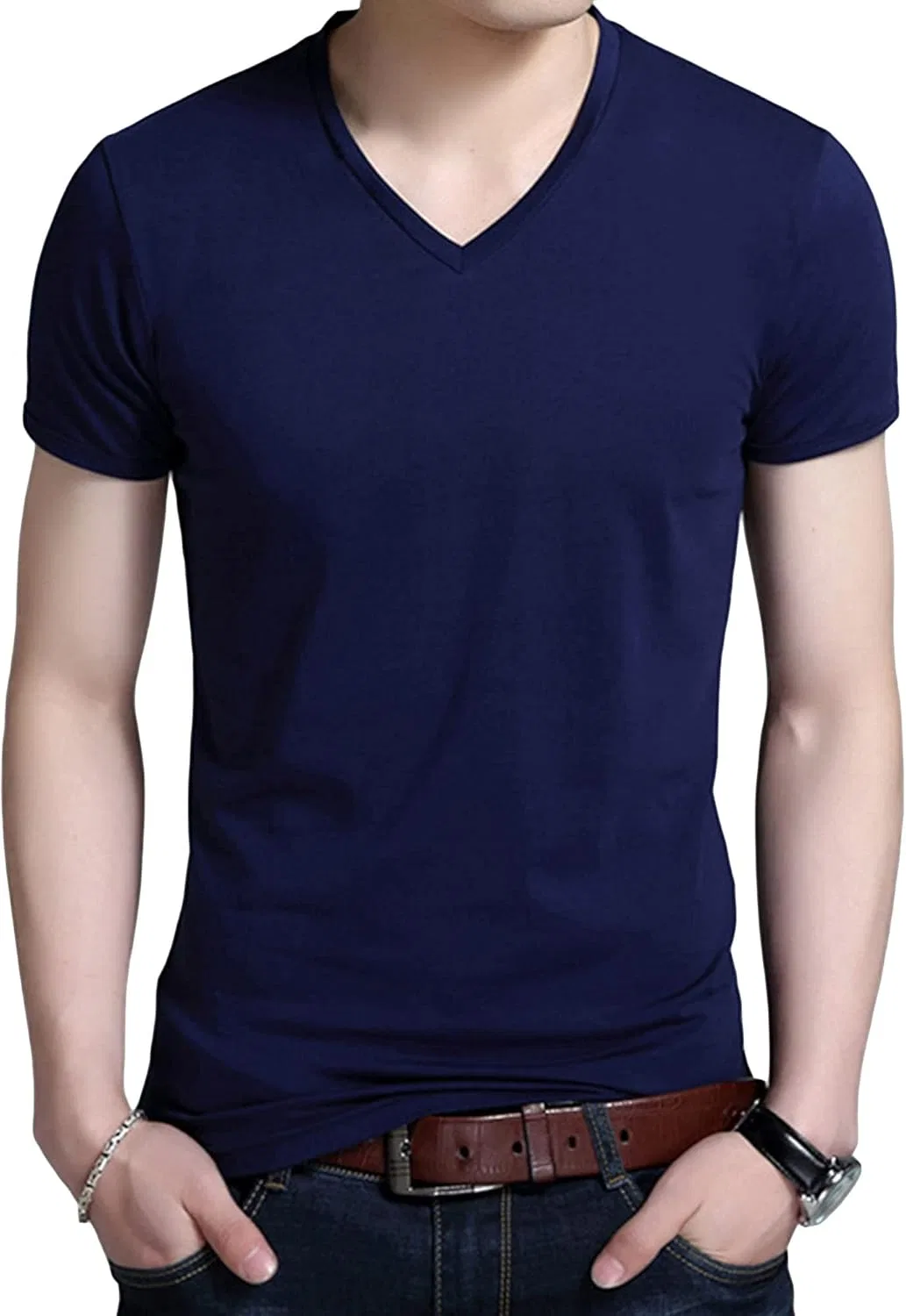 Мужская футболка с V-образным вырезом, Lightweight, Dark Blue