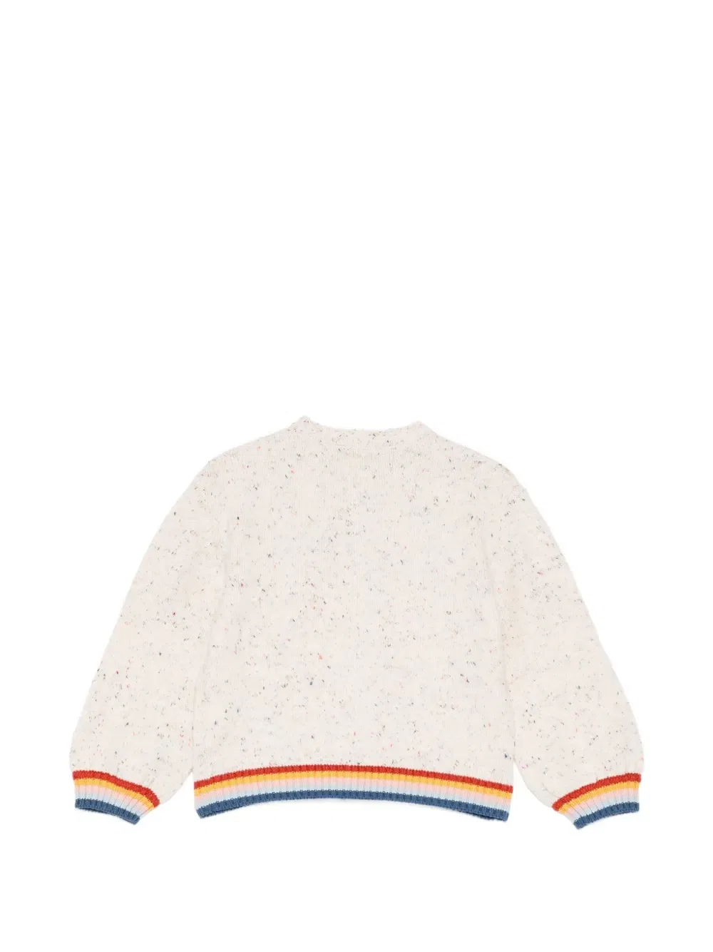 Кардиган в крапинку с радужными полосками Stella Mccartney Kids, бежевый — фото 2