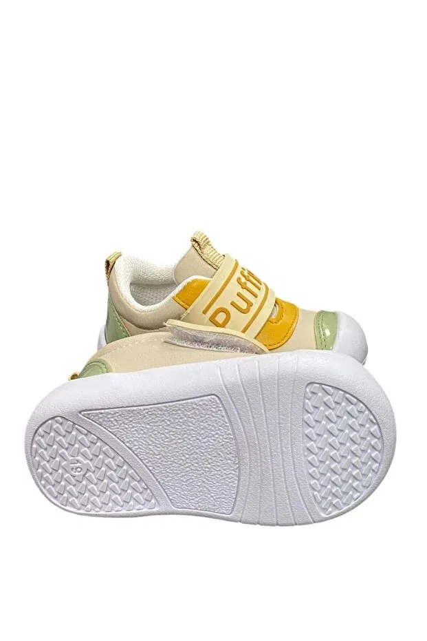 Детские ортопедические легкие туфли на липучке Desimod, Cream-Yellow-Green — фото 4