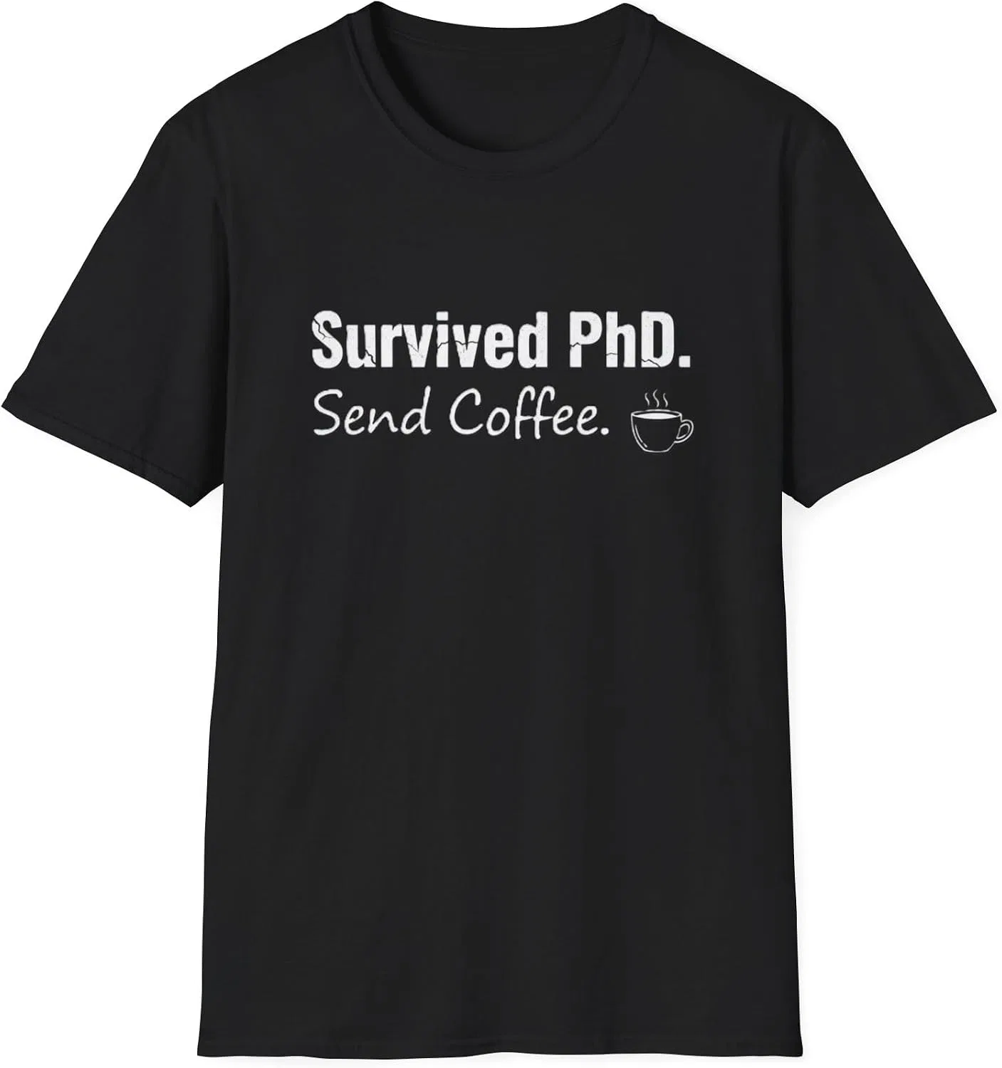 Футболка с принтом Survived PhD Send Coffee Gildan 64000, Black
