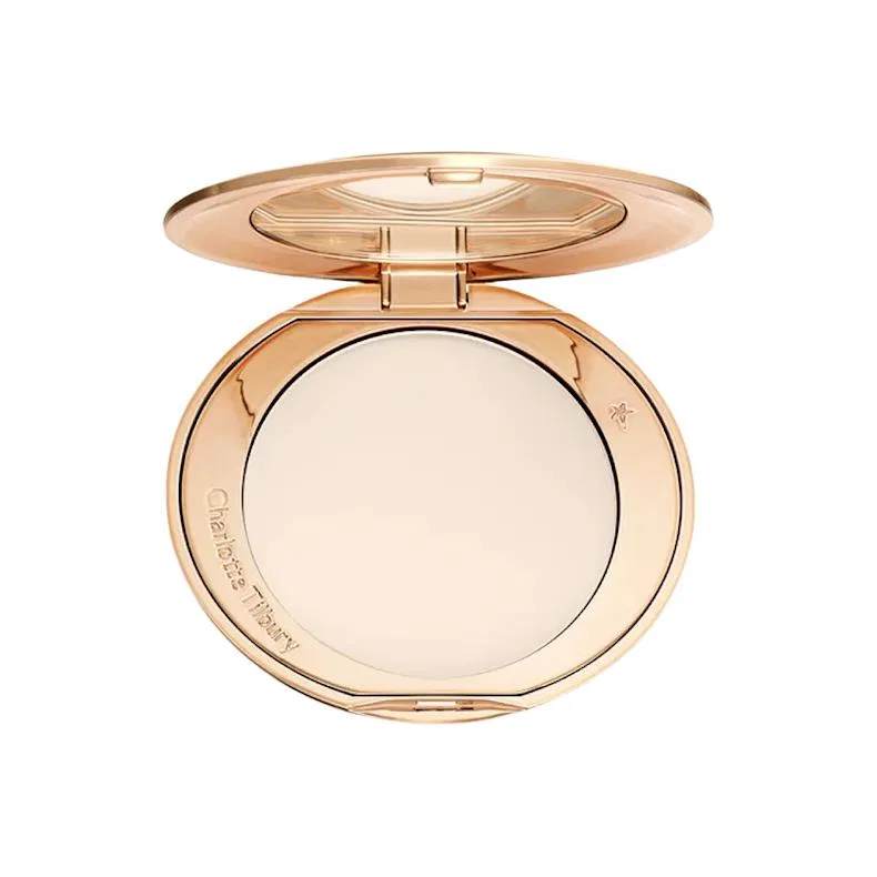 Женская пудра для лица с эффектом размытия Little Gold Plate Mist Powder Puff Smoothing Charlotte Tilbury, Porcelain White