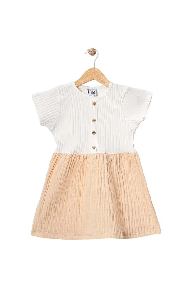 Детское платье для девочек хлопковое Babexi, Beige