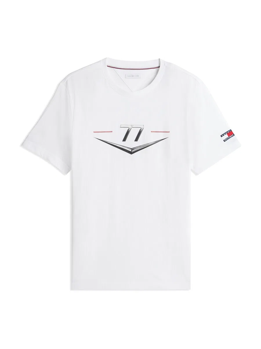 Футболка TOMMY HILFIGER 'TH X CF1 DRIVERS CHEVRON' белого цвета