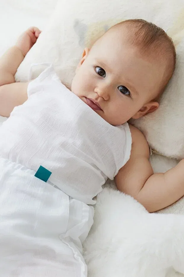 Детское боди с бретельками органический хлопок Beyzbaby, White — фото 4