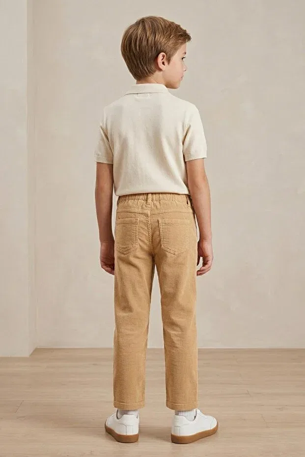Детские брюки для мальчиков с текстурой Mutlu Kids, Beige — фото 2