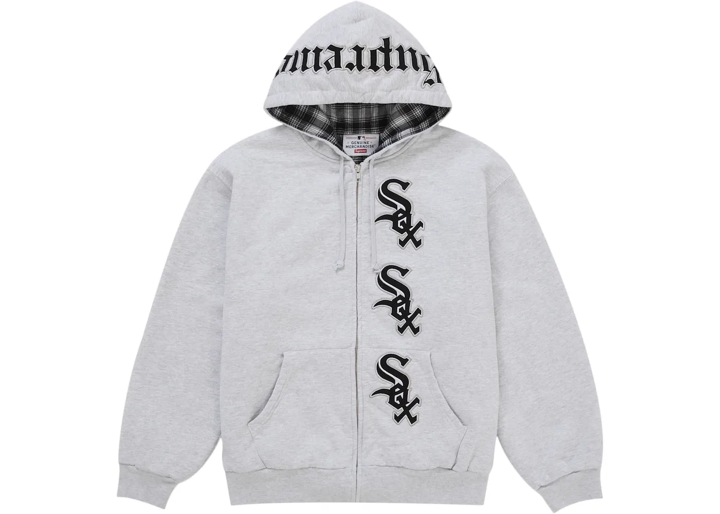 Мужская худи на молнии Supreme Chicago White Sox Zip Up, Grey