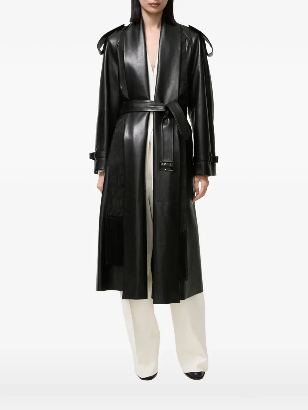 Кожаное пальто Lemlair BURBERRY, черный
