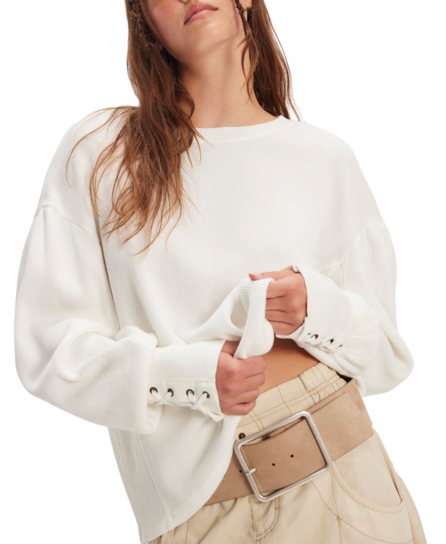 

Женская блузка с длинными рукавами цвета лазурита Free People, Clean Ivory