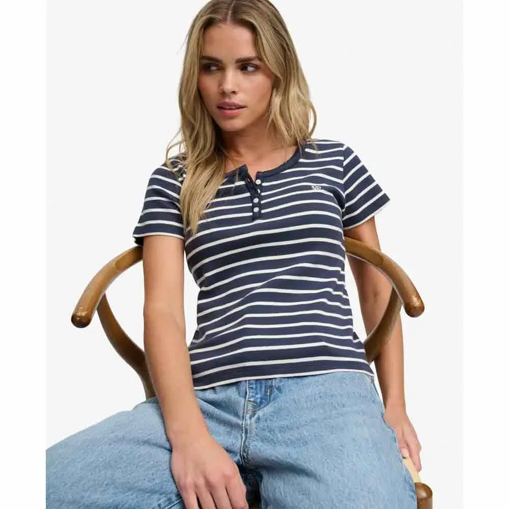 Женская футболка с принтом Athletic Essential Button Down Superdry, Blue — фото 4