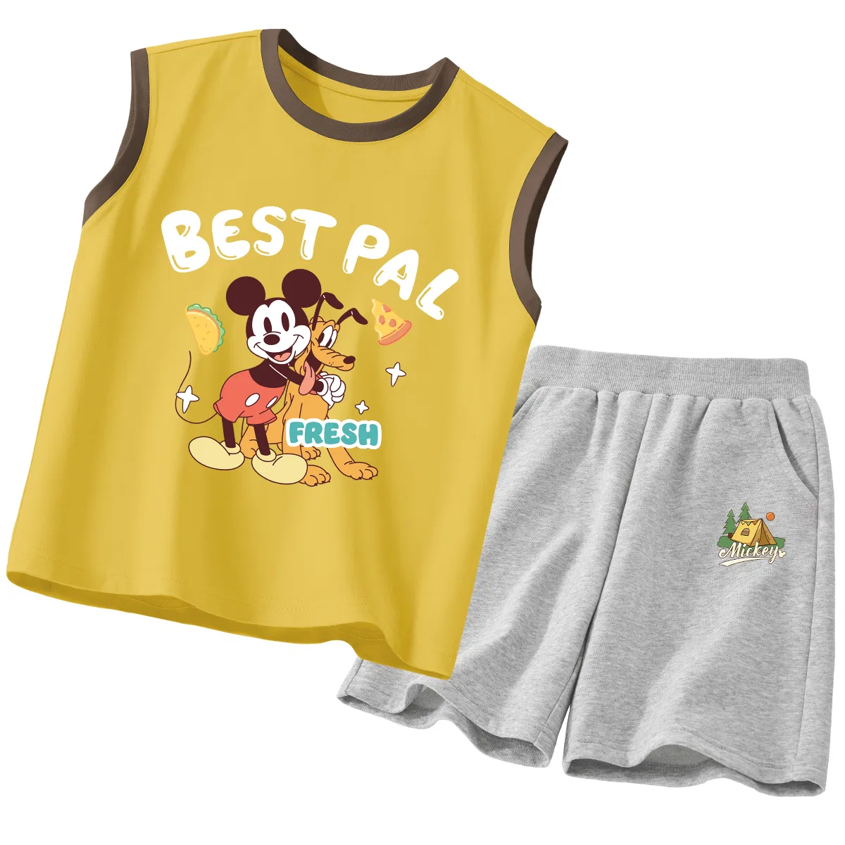 Детский спортивный костюм, Crew Neck, Disney, Di Owns Brown Yellow+Di Tent K Gray