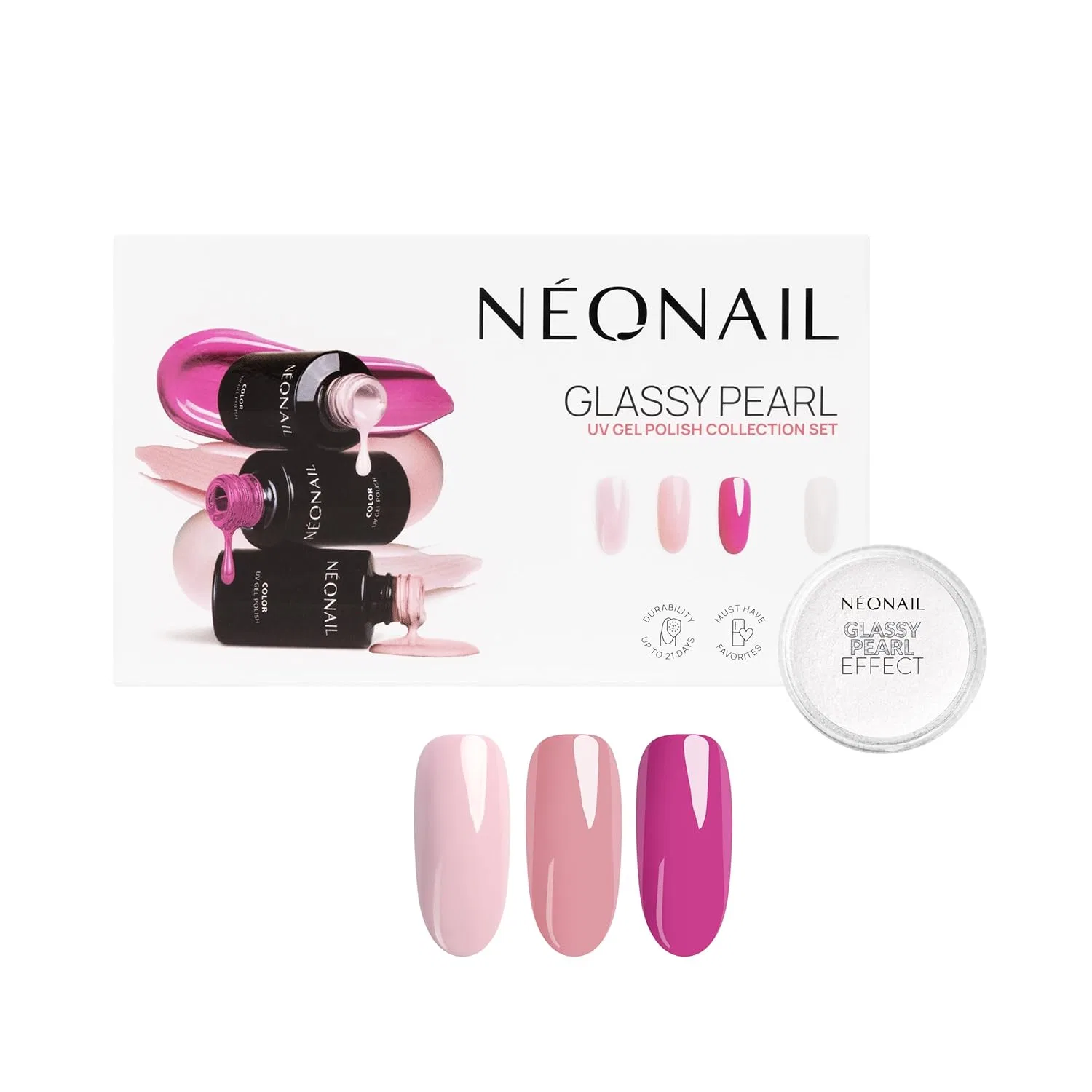 Набор УФ-лаков NÉONAIL Glassy Pearl Collection с эффектом жемчуга Néonail, Glassy Pearl ​Collection Set​