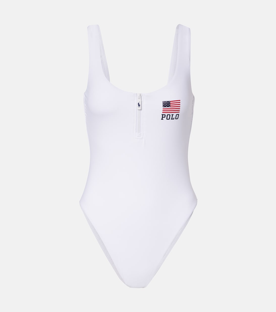 

Купальник Zipper Scoop Tank с логотипом Polo Ralph Lauren, белый