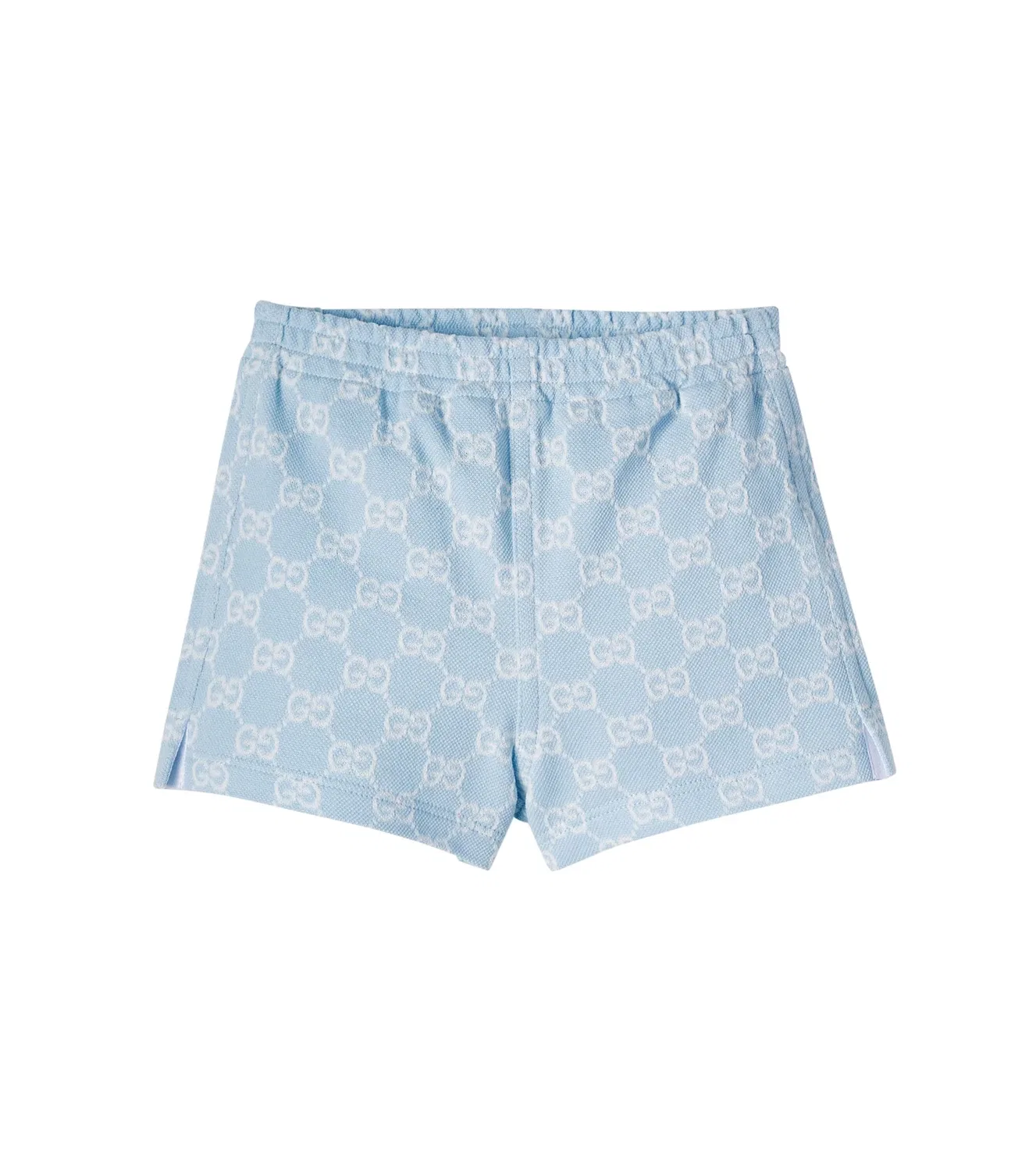 Шорты хлопковые с эластичным поясом Baby GG Gucci Kids, синий