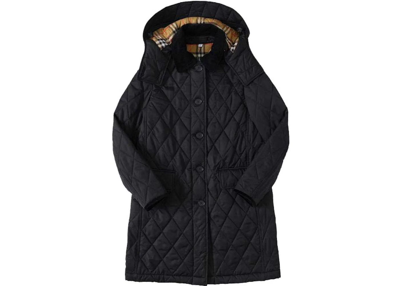 Женское пальто Diamond Quilted с отстегивающимся капюшоном Burberry, Black