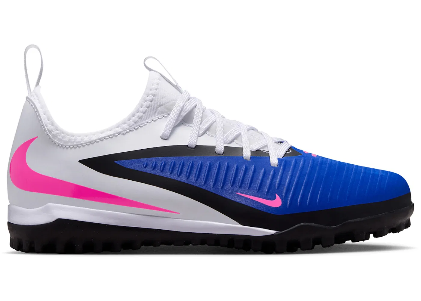 Детские кроссовки для футбола с шипами Nike Phantom 6 Low Academy TF Attack Pack, Racer Blue/White/Pink Blast