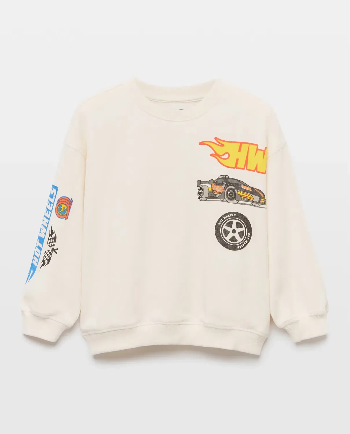 Детская кофта с принтом Hot Wheels Kids El Corte Inglés, Blanco — фото 4