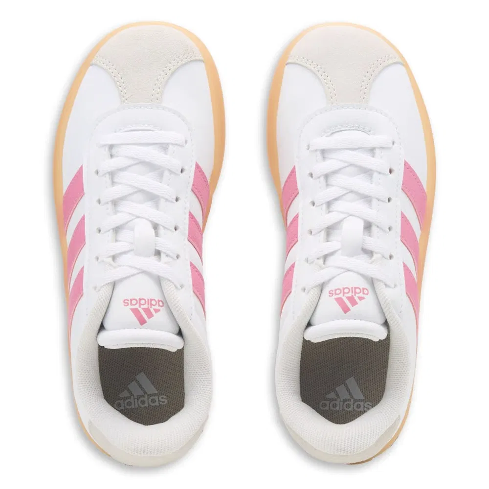 Детские кроссовки VL Court 3.0 Adidas, White/Pink/Gum — фото 4