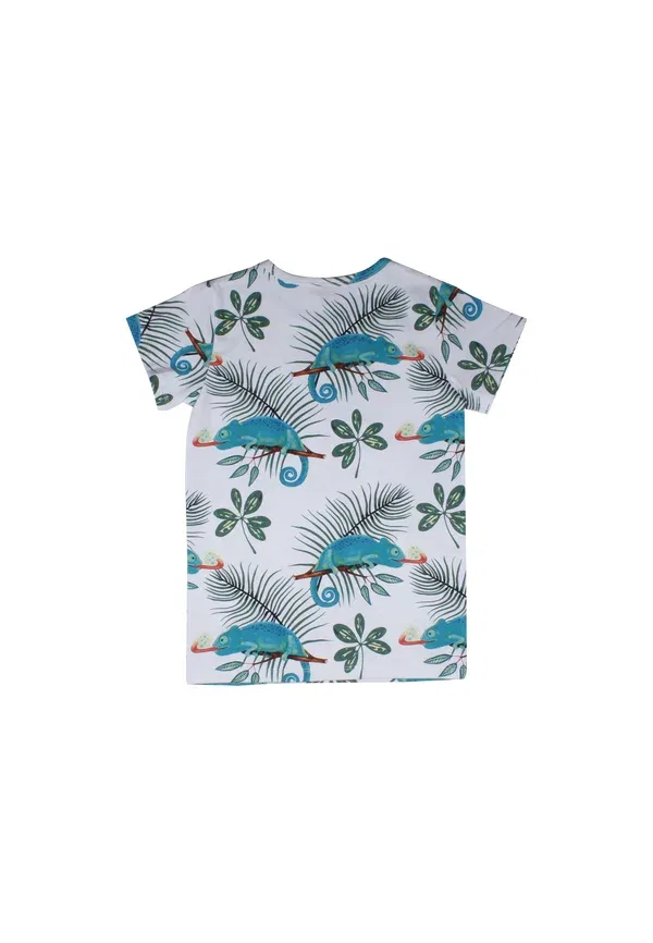 Футболка с принтом Chameleons T-shirt Walkiddy, White, белый — фото 3
