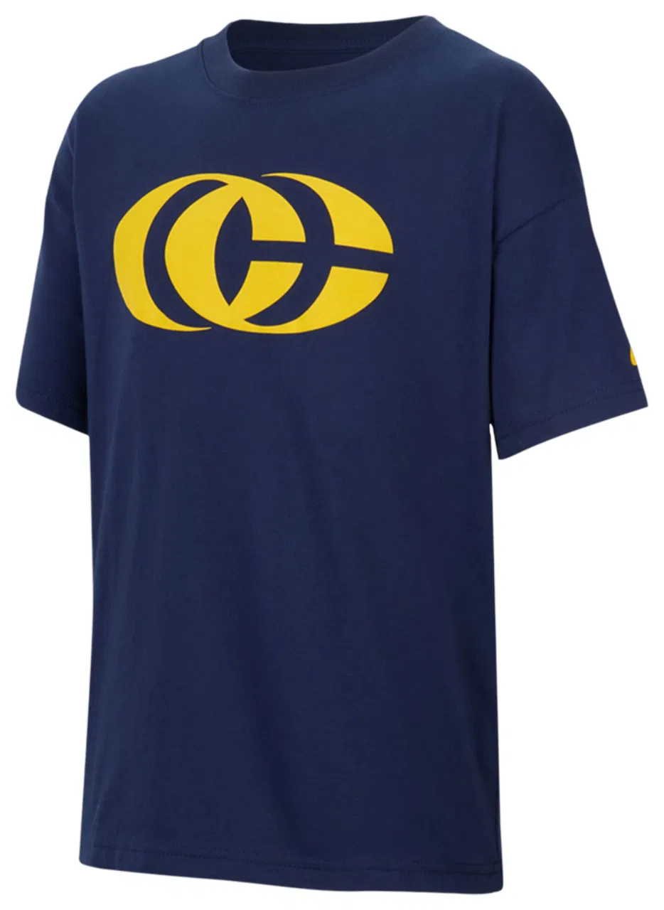 Футболка для девочек Caitlin Logo Nike, цвет Midnight Navy/Yellow — фото 3