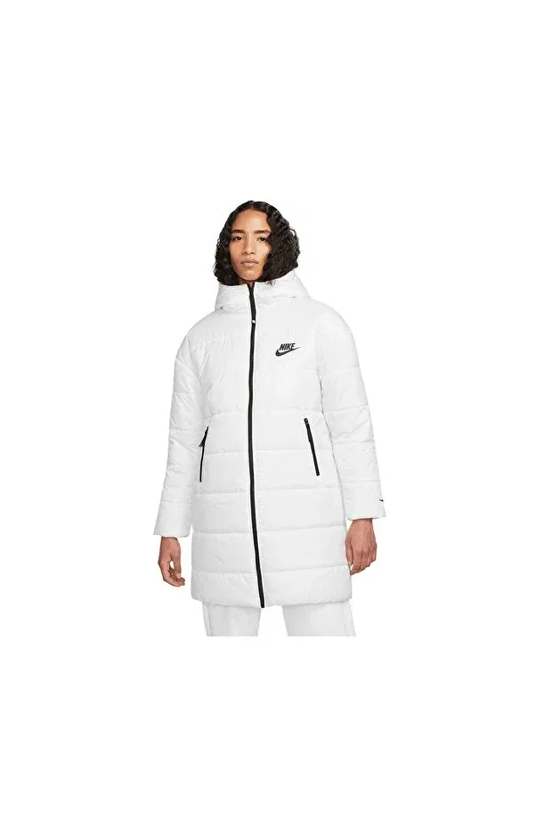Женское пальто с капюшоном джинсовое Sportswear Nike, White