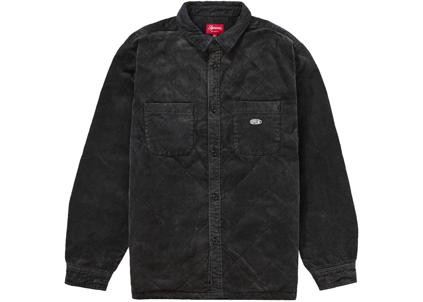 Мужская рубашка стеганая из вельвета Supreme Quilted Corduroy, черный