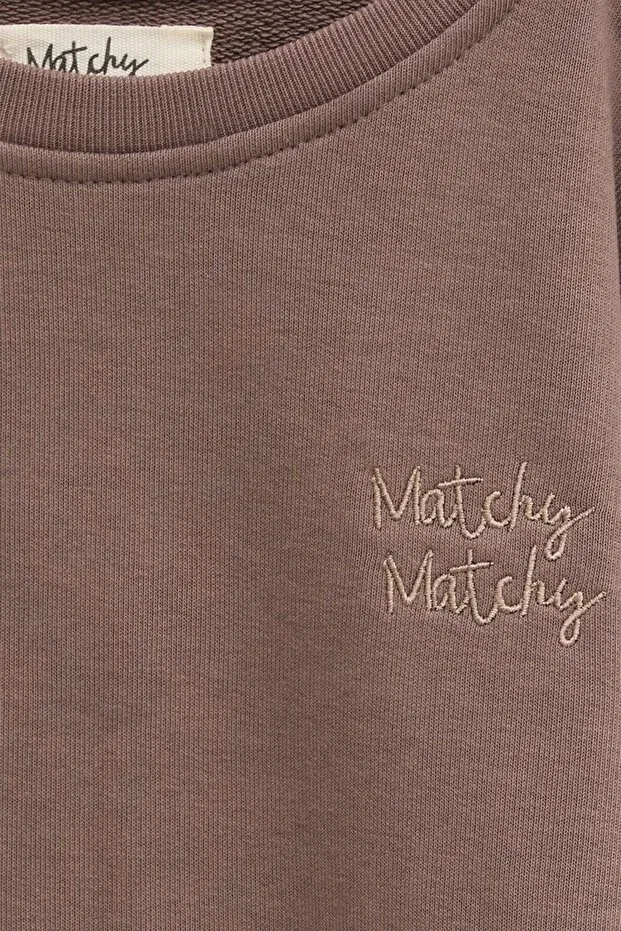 Детские свитшот для девочек хлопковый Sportswear Matchy Matchy, Espresso — фото 2