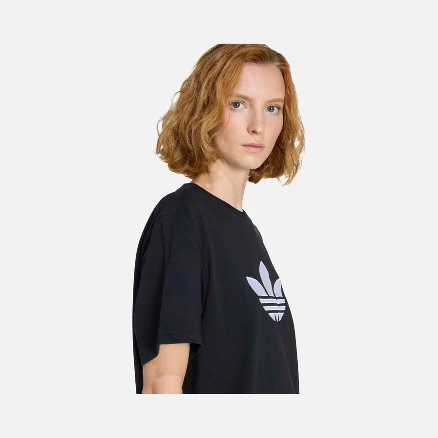 Женская футболка с длинным рукавом Trefoil Boxy adidas, Черный — фото 4