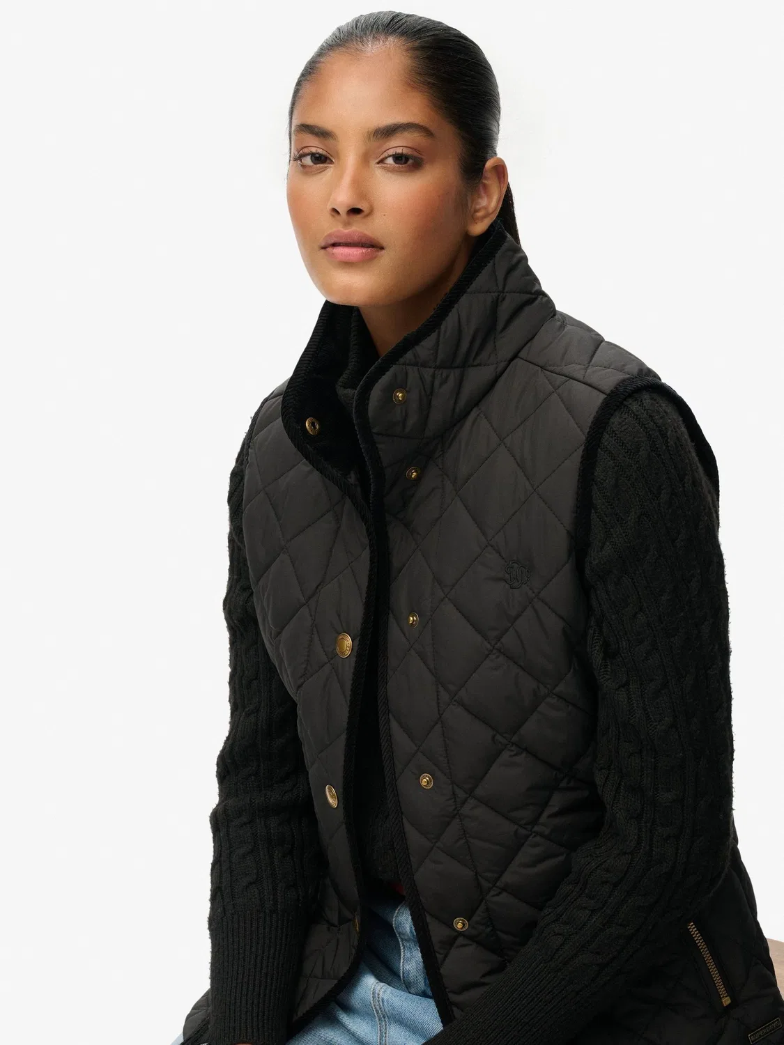 Жилет Superdry Estate Country Liner, черный — фото 4